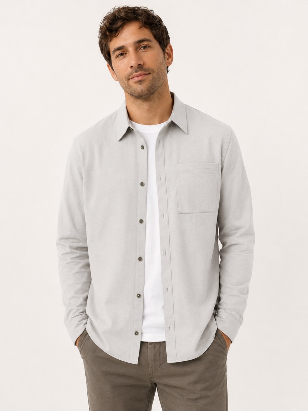 Lululemon Commission Shirt Gray Button Down Performance L